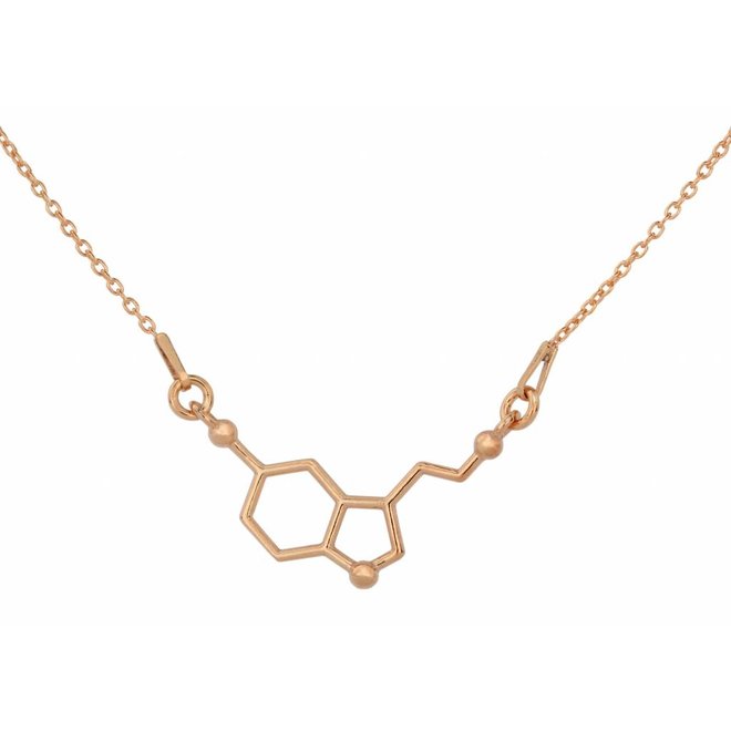 Halskette Serotonin Molekül Anhänger - Sterling Silber rosé vergoldet - ARLIZI 1540 - Kendal