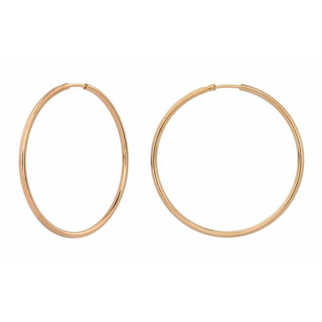 Earrings hoops 4 cm - rose gold plated - ARLIZI 1553 - Natalia
