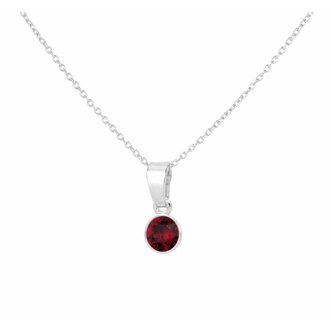 Ketting Swarovski rood kristal hanger zilver - 1642