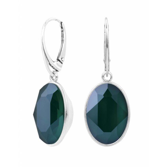 Oorbellen Swarovski kristal hanger groen - sterling zilver - ARLIZI 1661 - Claudia