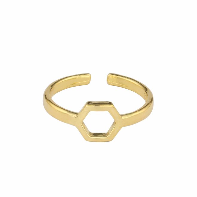 Ring Hexagon vergoldet - 1685