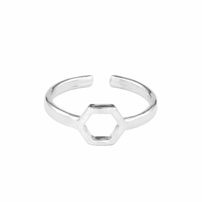 Ring Hexagon Sterling Silber - 1684