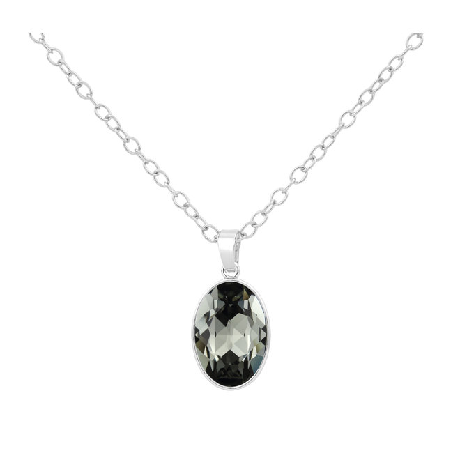 Necklace Swarovski crystal pendant grey - 925 sterling silver - ARLIZI 1692 - Claudia