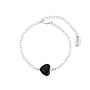 Armband hartje zwart Swarovski kristal - sterling zilver - ARLIZI 1717 - Lara