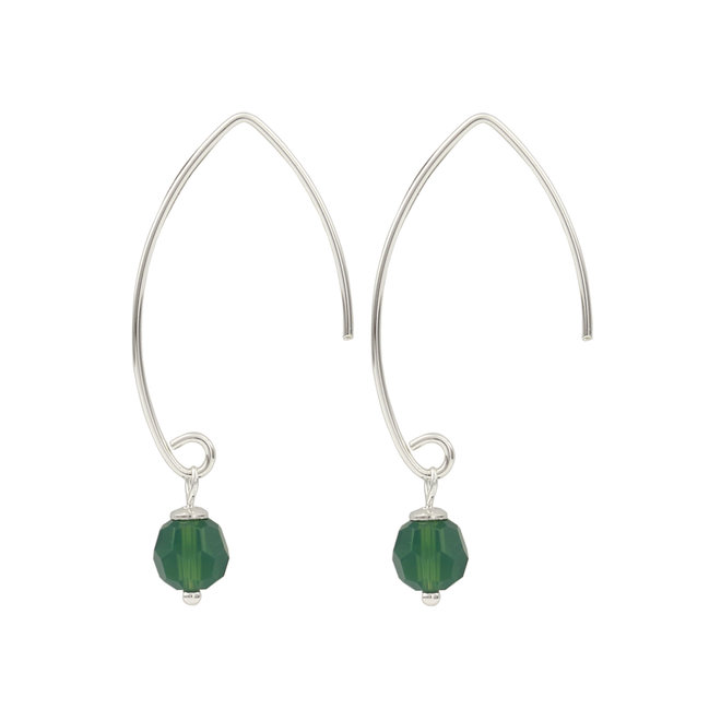 Earrings Swarovski crystal green - sterling silver - ARLIZI 1754 - Coco