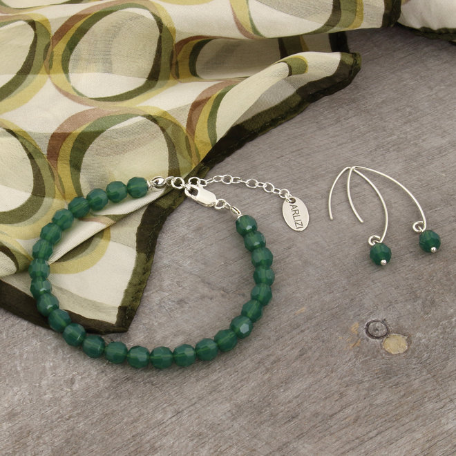 Earrings Swarovski crystal green - sterling silver - ARLIZI 1754 - Coco