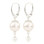 Oorbellen witte parel Swarovski kristal - sterling zilver - ARLIZI 1765 - Claire