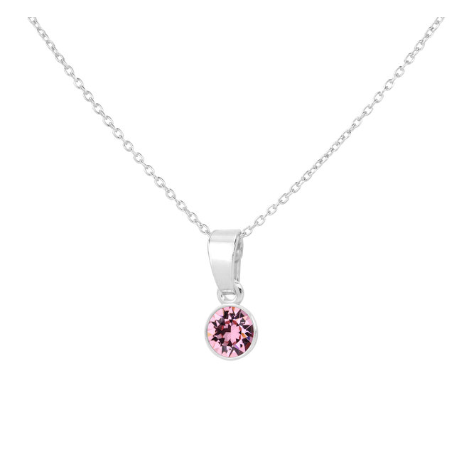 Necklace pink Swarovski crystal pendant - sterling silver - ARLIZI 1781 - Nala