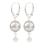 Ohrringe hellgraue Perle Swarovski Kristall - Sterling Silber - ARLIZI 1768 - Claire