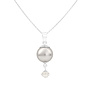 Ketting lichtgrijze parel Swarovski kristal - sterling zilver - ARLIZI 1770 - Claire