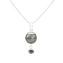 Ketting donkergrijze parel Swarovski kristal - sterling zilver - ARLIZI 1773 - Claire