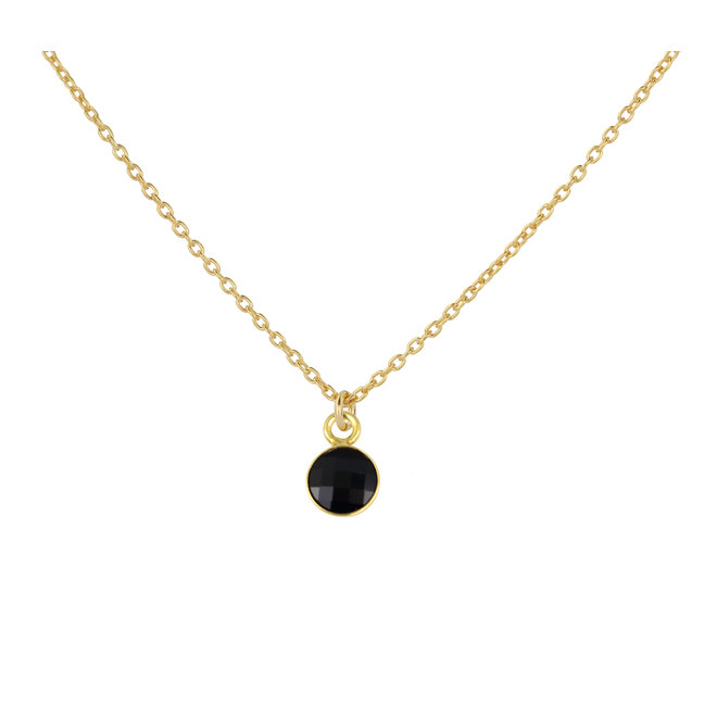 Halskette schwarz Swarovski Kristall Anhänger - vergoldet - ARLIZI 1799 - Joy