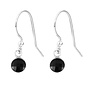 Oorbellen zwart Swarovski kristal oorhangers - sterling zilver - ARLIZI 1795 - Joy
