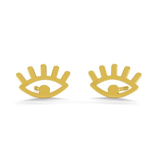 Earrings eyes studs gold plated - 1821