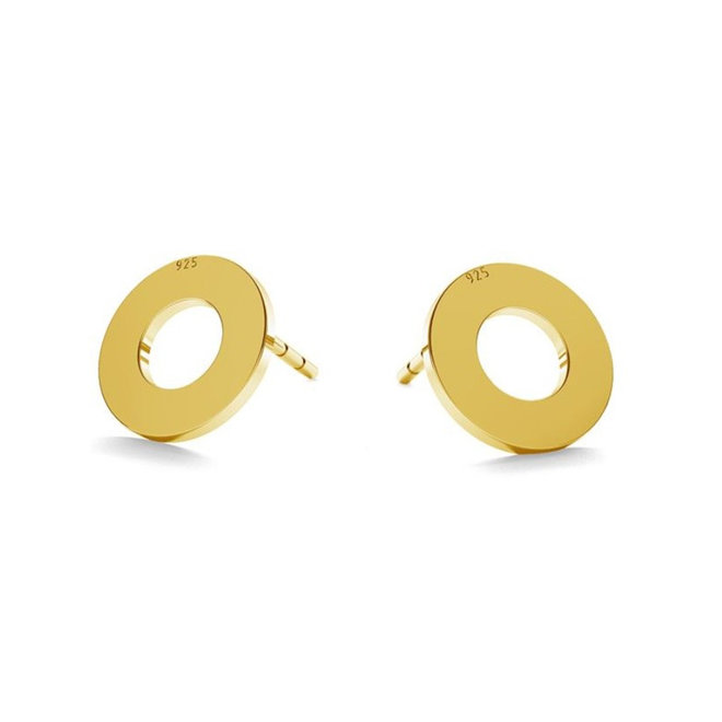 Modern earrings Minimalist earrings Bar circle ear studs Sterling silver circle earrings Round ear studs EBFN