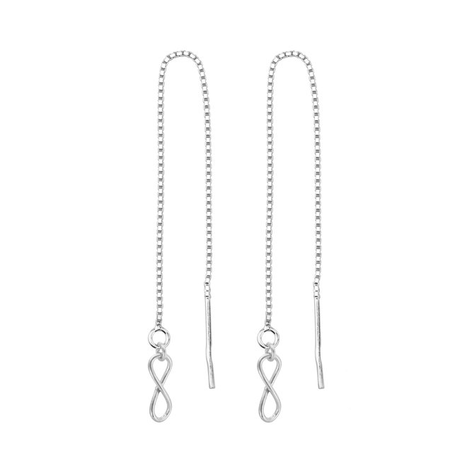 Earrings pull through infinity sterling  silver - 1853