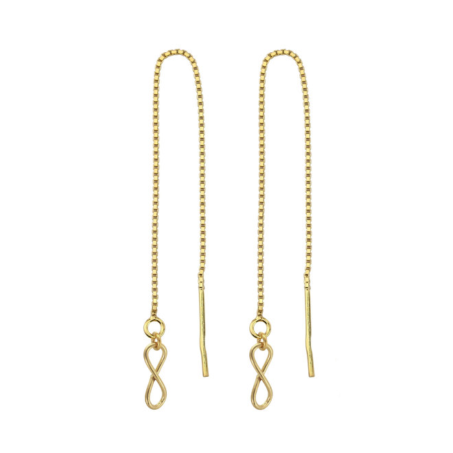 Earrings pull through infinity gold plated - 1854