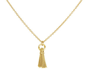 Ketting met gehamerd muntje en gemstone (20 inch) - Ellen Beekmans