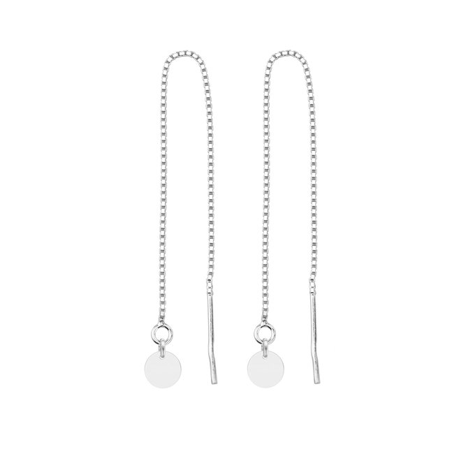Earrings pull through disc - sterling silver - ARLIZI 1869 - Emma