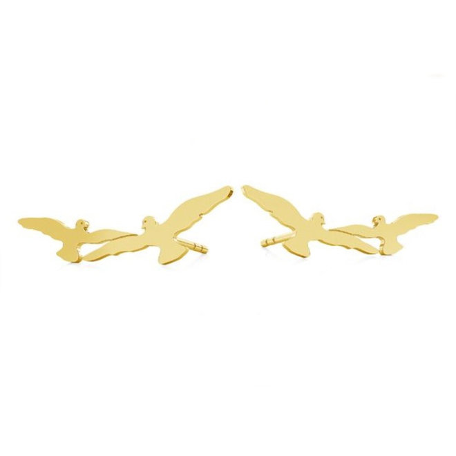 Earrings birds ear climber gold plated - 1872