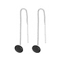 Earrings pull through black Swarovski crystal - sterling silver - ARLIZI 1878 - Joy