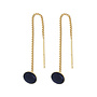 Earrings pull through black Swarovski crystal - gold plated - ARLIZI 1879 - Joy