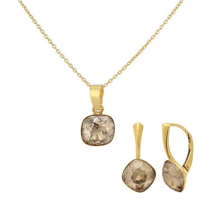 Sieraden set Swarovski kristal verguld - 1895