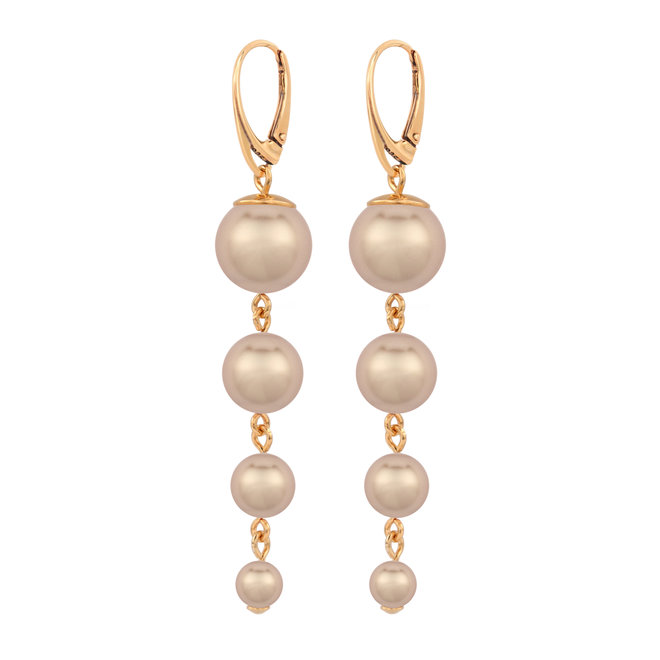 Pearl earrings rose gold plated - 1739