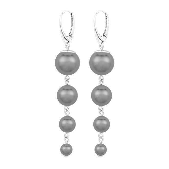 Pearl earrings anthracite sterling silver - 1898