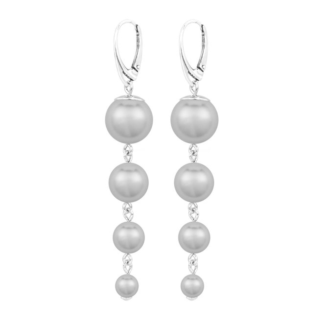 Pearl earrings grey sterling silver - 1899