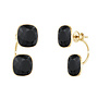 Ohrringe schwarz Swarovski Kristall double stone - vergoldet - ARLIZI 1905 - Isabel