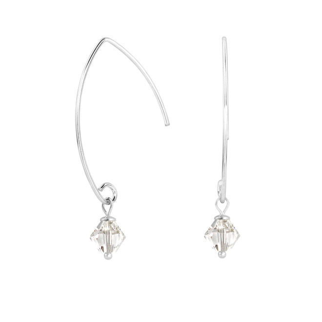 Earrings transparent Swarovski crystal 925 silver - 1908