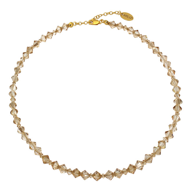 Necklace Swarovski crystal beads gold plated - 1909