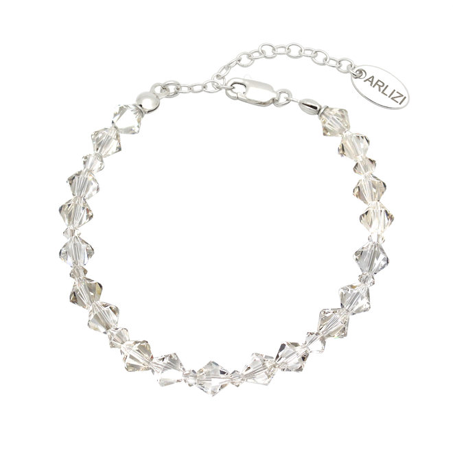 Bracelet transparent Swarovski crystal beads - sterling silver - ARLIZI 1907 - Coco
