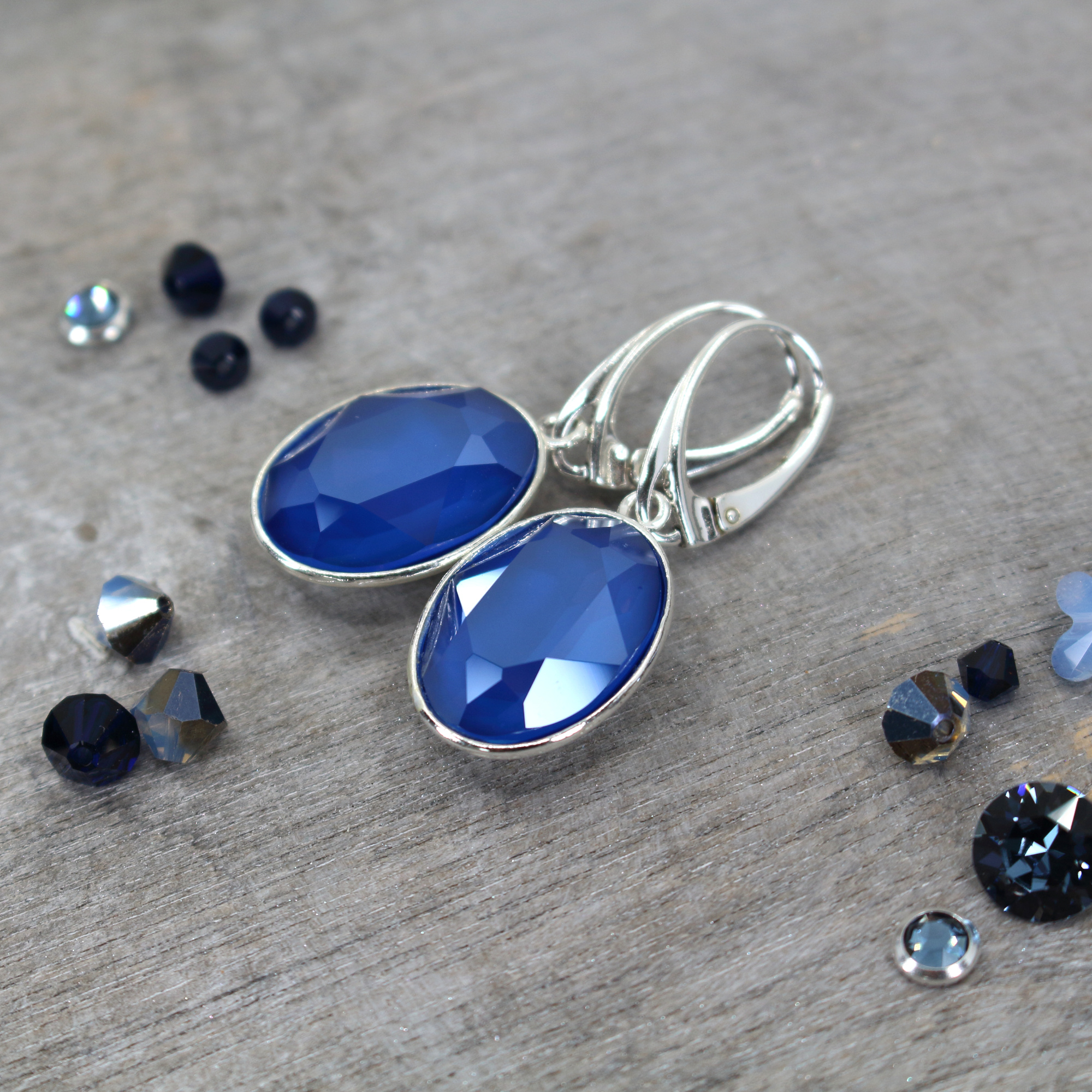 ARLIZI Schmuck Ohrringe blau Swarovski Kristall Sterling Silber