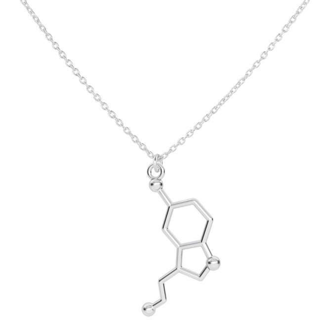 Halskette Serotonin Molekül Anhänger - Sterling Silber - ARLIZI 1928 - Kendal