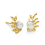 Oorbellen blaadje parel wit - verguld - ARLIZI 1930 - Viv