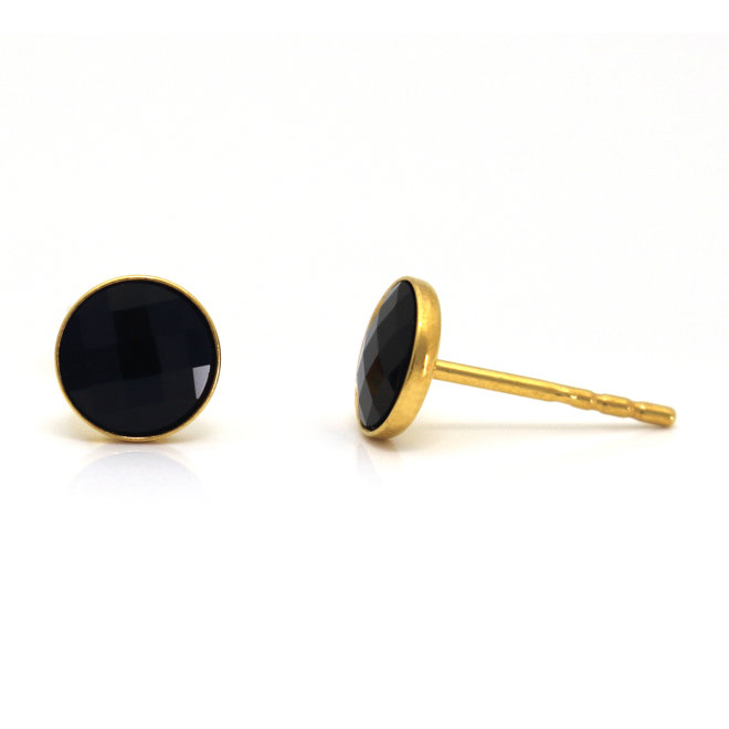 Ohrringe schwarz Swarovski Kristall Ohrstecker - vergoldet - ARLIZI 1797 - Joy