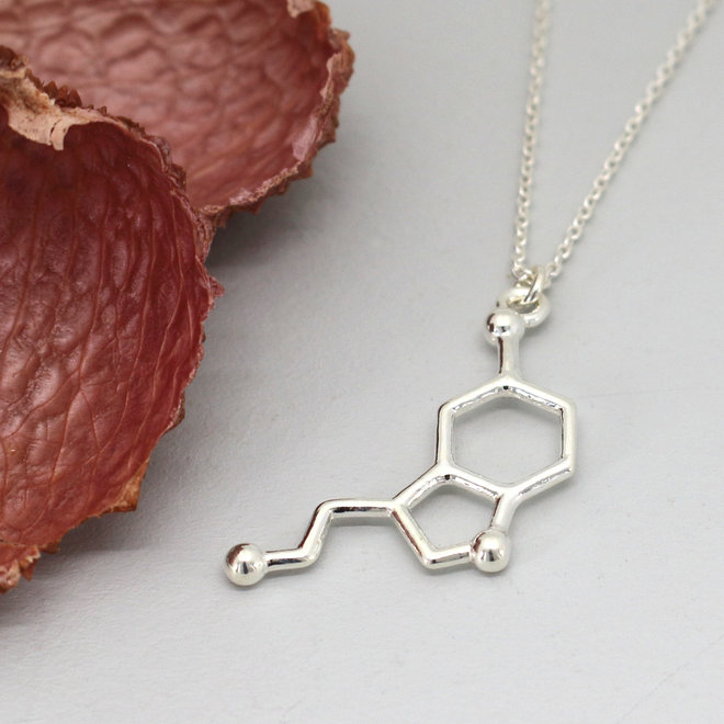 Ketting serotonine molecuul hanger - sterling zilver - ARLIZI 1928 - Kendal