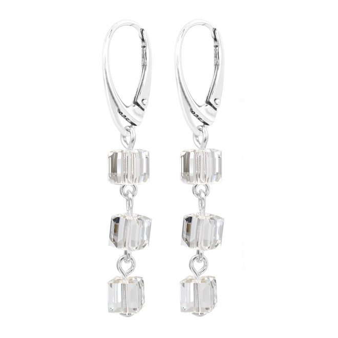 Ohrringe Swarovski Kristall Würfel transparent - Sterling Silber - ARLIZI 1749 - Kyra