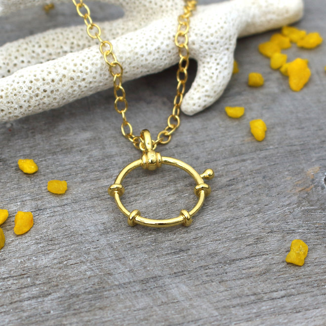 Necklace rudder pendant - gold plated - ARLIZI 1943 - Mare