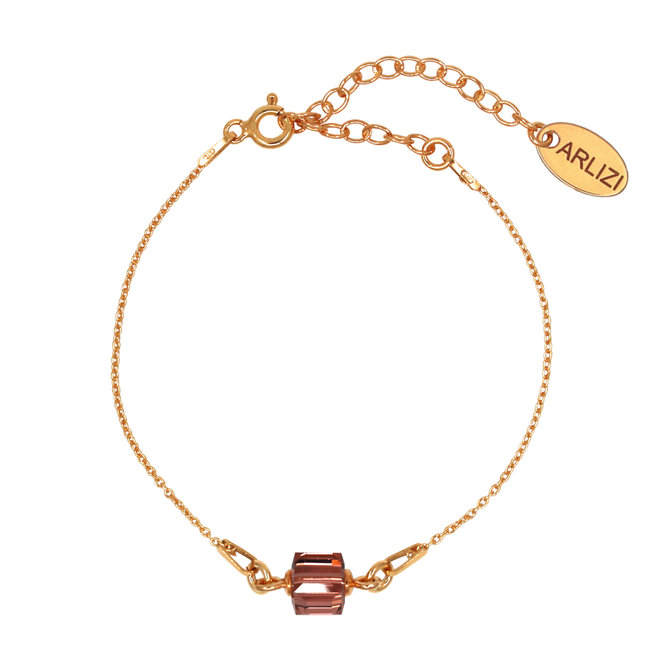 Armband Rosa Swarovski Kristall Würfel - rosé vergoldet - ARLIZI 1951 - Kyra
