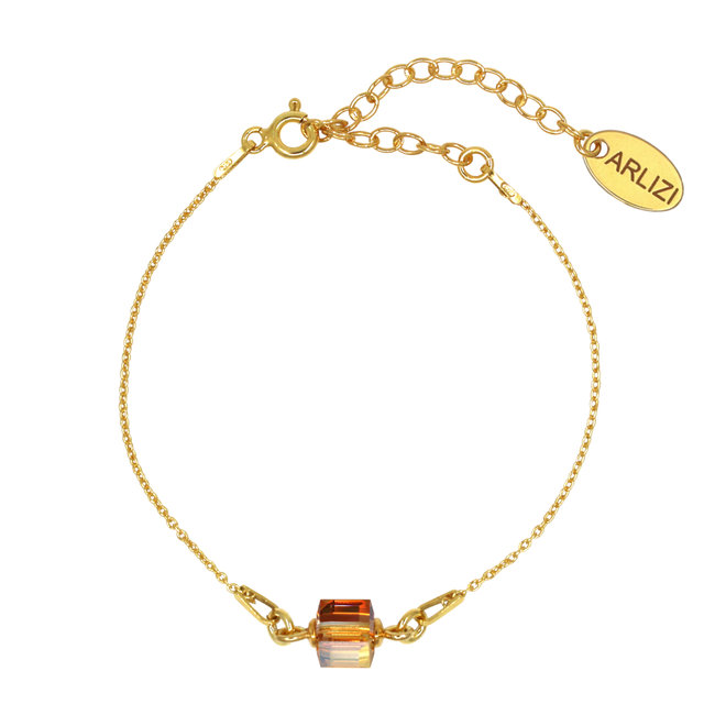 Bracelet crystal cube gold plated - 1953