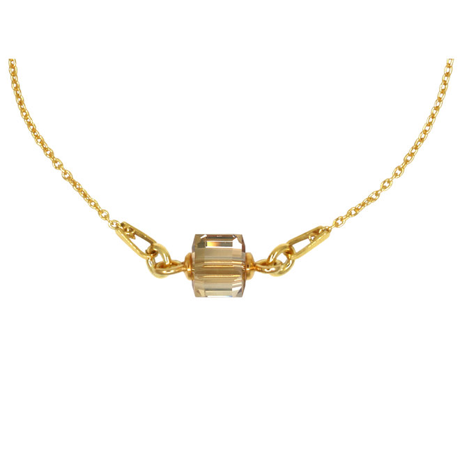 Ketting Swarovski kristal kubus hanger - verguld - ARLIZI 1954 - Kyra