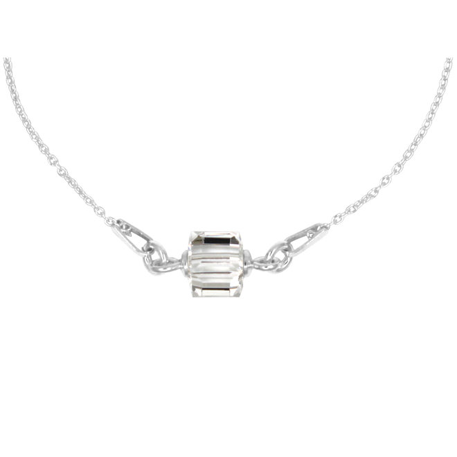 Necklace crystal cube 925 silver - 1958