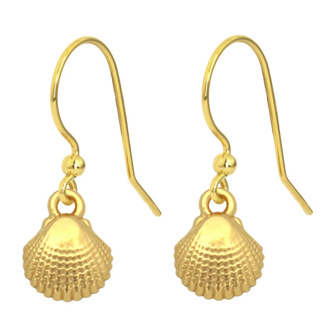Earrings shell pendant gold plated - 1962