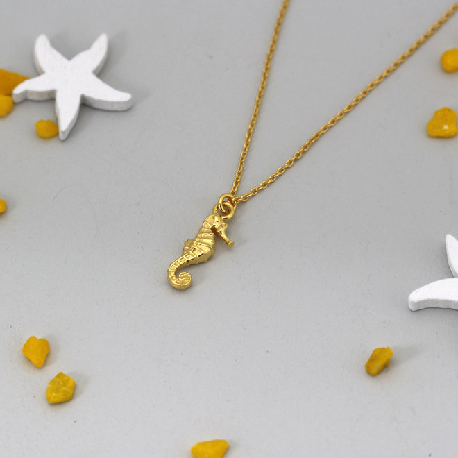 Necklace seahorse pendant - gold plated - ARLIZI 1967 - Mare