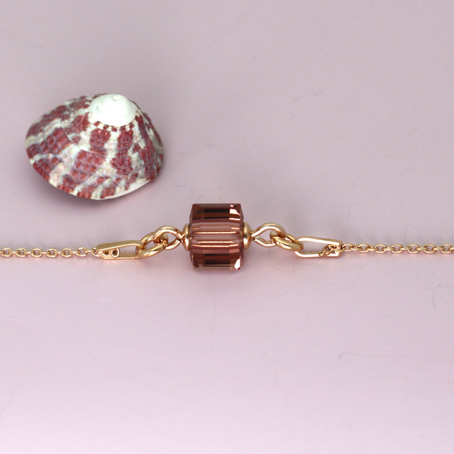 Armband Rosa Swarovski Kristall Würfel - Sterling Silber rosé vergoldet - ARLIZI 1951 - Kyra