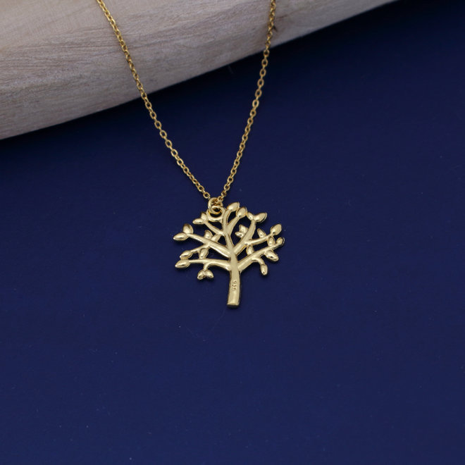 Ketting tree of life - sterling zilver verguld - ARLIZI 1980 - Ivy