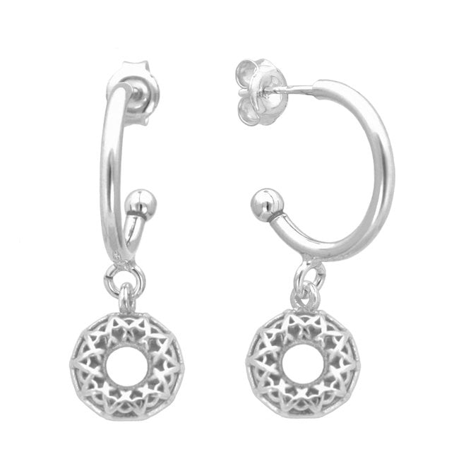 Hoop earrings celtic charm sterling silver - 1989